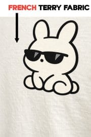 Cool Bunny Oversized Tee – Off-White - Image 5