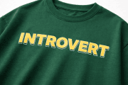 Introvert Energy Oversized Tee – Bottle Green - Image 2